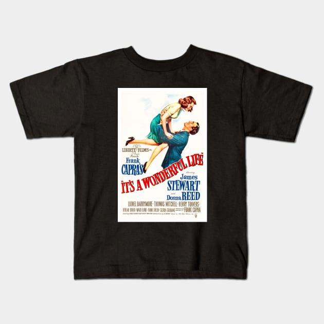 It's A Wonderful Life Kids T-Shirt by RockettGraph1cs